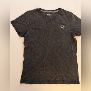 Express Men's Dark Gray V-Neck Tee